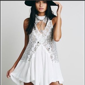 Free People White Lace Tunic